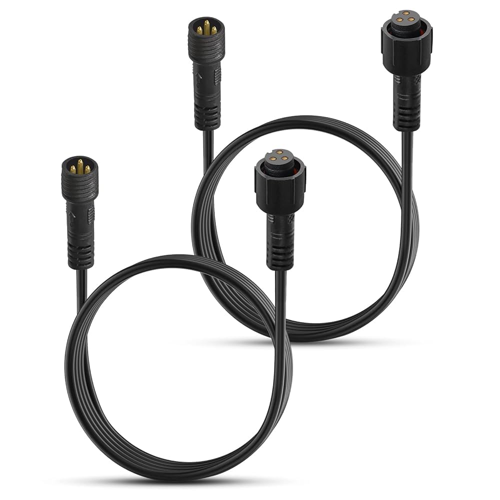 2 PCS 10FT 3 Pin RGB Rock Light Extension Cable, Rock Light Extension Wire with Male and Female Connectors