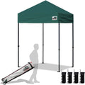Eurmax USA 5'x5' Pop Up Canopy Tent Commercial Instant Canopies with Heavy Duty Roller Bag,Bonus 4 Sand Weights Bags (Forest Green)