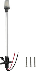 Stern Light Anchor Light LED Marine Boat Navigations Lights Pole USCG 2 NM All Round White Removable 2 Pin 10-24 Volt 24 Inches (Plug In Angled Base)