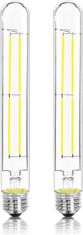 8.9IN LED Light Bulbs E26 Base, 6W 800LM 5000K Daylight White T10 T9 Vintage Edison Bulbs Dimmable, AC 120V Equal 80 Watt Clear Glass Long Tubular Filament Bulb, UL Listed - 2Pack
