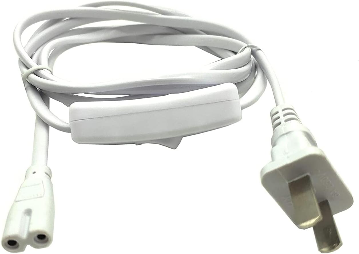 T5 T8 LED Wire Connector Power Cord LED Tube Power Extension Cord US Plug for LED T5 T8 Light Tube Integrated LED Light Fixture Extension Cable Wire- 2 Pack (1.8M/6Ft 2pin)
