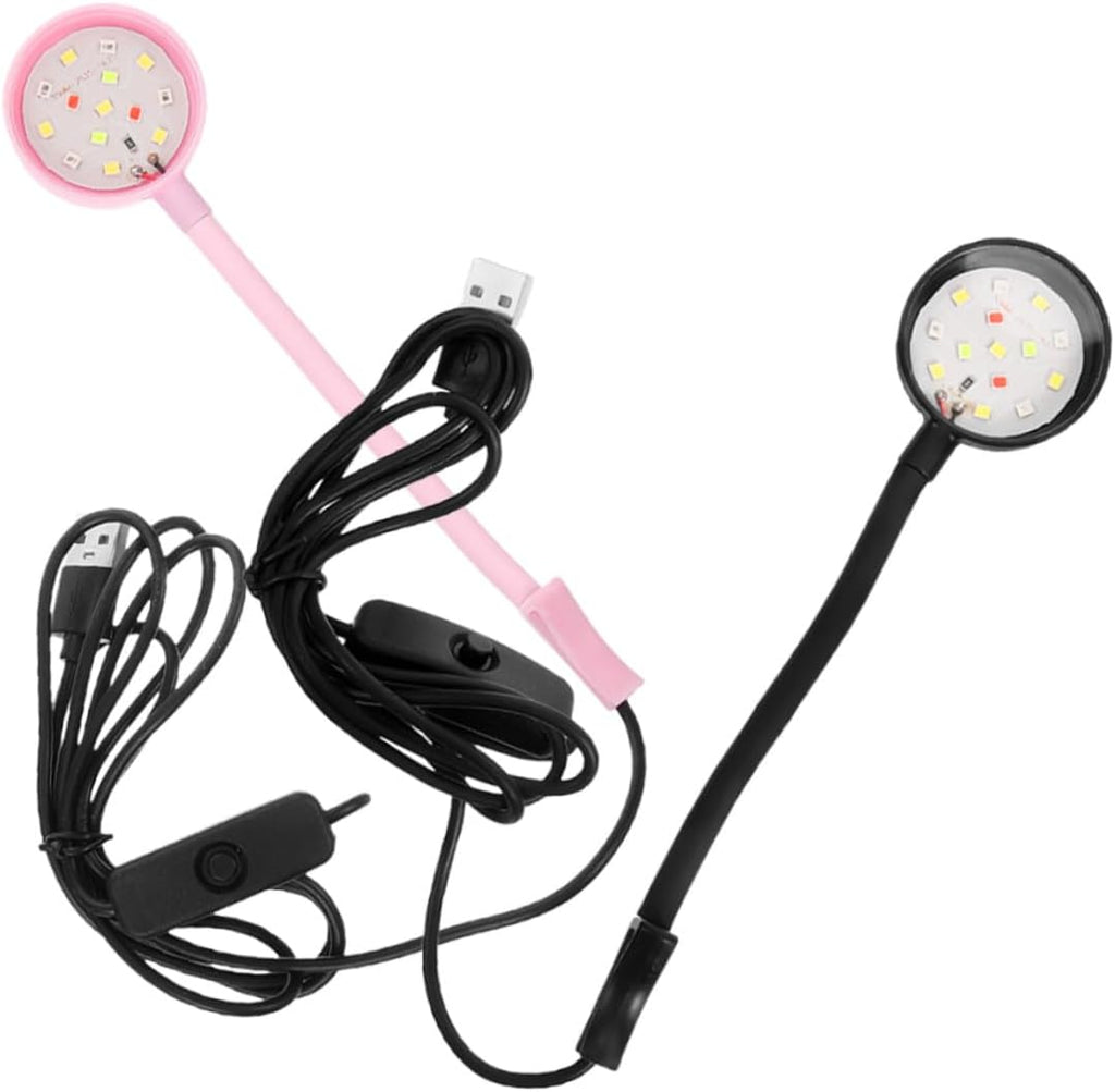 Gadpiparty 2pcs Compact Clip Aquarium LED Light Rotation Fish Tank Lamp and Household Aquarium Lighting USB-Powered Mini LED for Aquatic Plant and Freshwater Tanks