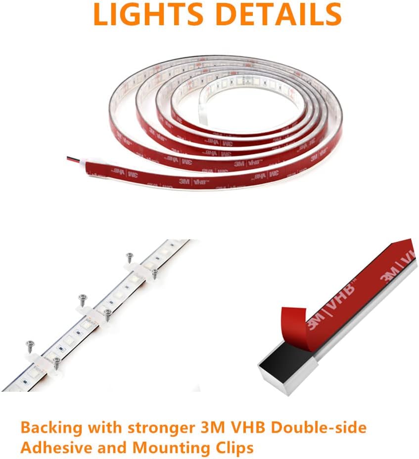 Marine Submersible Boat LED Strip Lights, 12V 4FT IP68 Waterproof Underwater Led Lights, Boat Interior Light, Boat Deck Light Courtesy Lighting for Night Fishing Pontoon Kayak, Blue