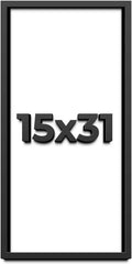 15x31 Shadow Box Frame Black | 1 Inch Deep Solid Wood Shadowbox Display Frame | UV Resistant Acrylic Plexiglass, Acid Free Backing, and Hanging Hardware | Dugan Picture Frame Style