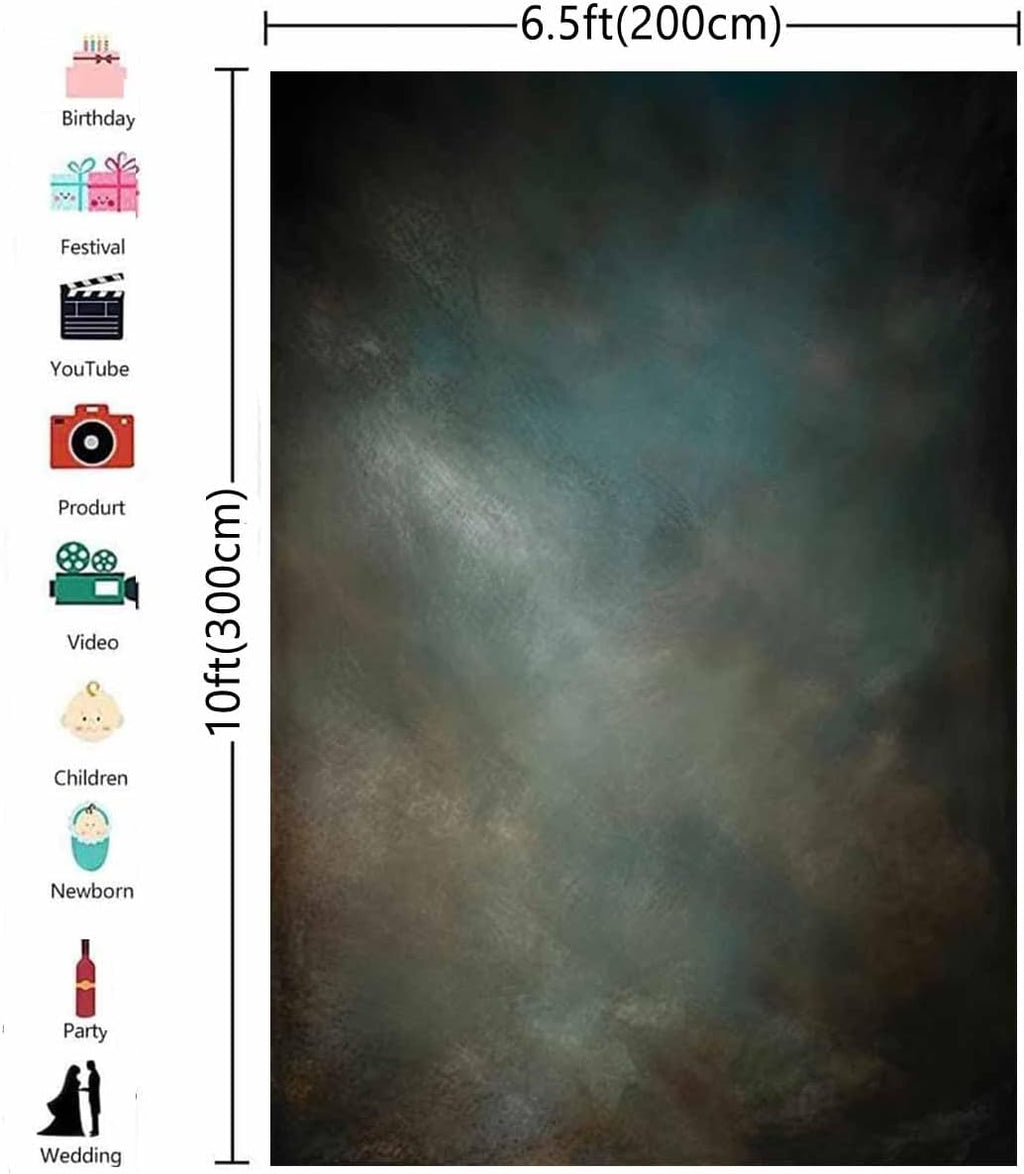 6.5x10ftAqua Backdrops Portrait Backdrops for Photography Mottled Photo Background