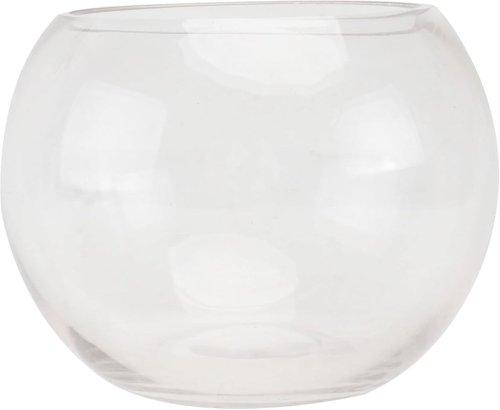 Transparent Glass Hydroponics Vase Smooth Rounded Plant Holder Terrarium Bowl for Home Office Hotel Decorative Floral Planter