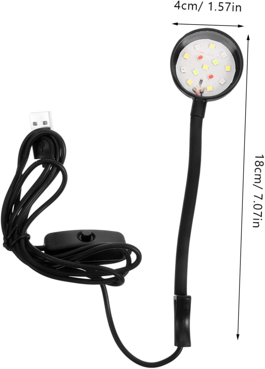Totority 2PCS USB Fish Tank LED Light for Small Aquarium Adjustable White Color Energy-efficient Plant Lighting Compact Aquarium Lamp for Aquatic Plants and Fish