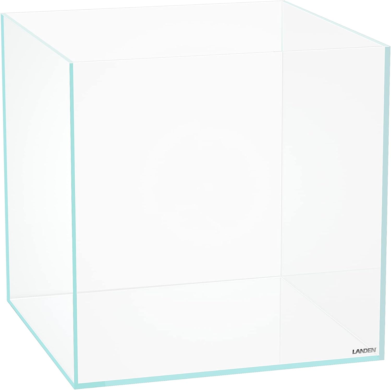 LANDEN 36C 11.5 Gallon Cube Rimless Low Iron Aquarium Tank,W14.2×D14.2×H14.2 in(36x36x36cm) 5mm Thickness with Nano Foam Leveling Mat Included