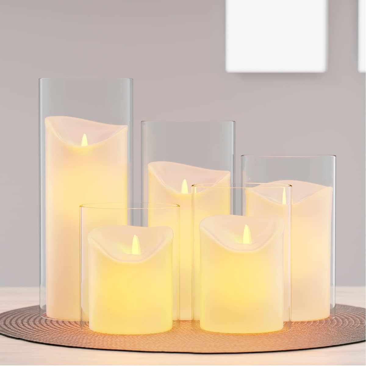 Borosilicate Glass, Clear Candle Holder, Glass Chimney for Candle Open Ended, Glass Hurricane Candle Holders Diameter 4", Height 12"