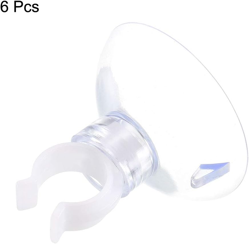 uxcell Aquarium Suction Cup Clips Airline Tube Holders Clamps for Fish Tank Clear 10mm 6Pcs