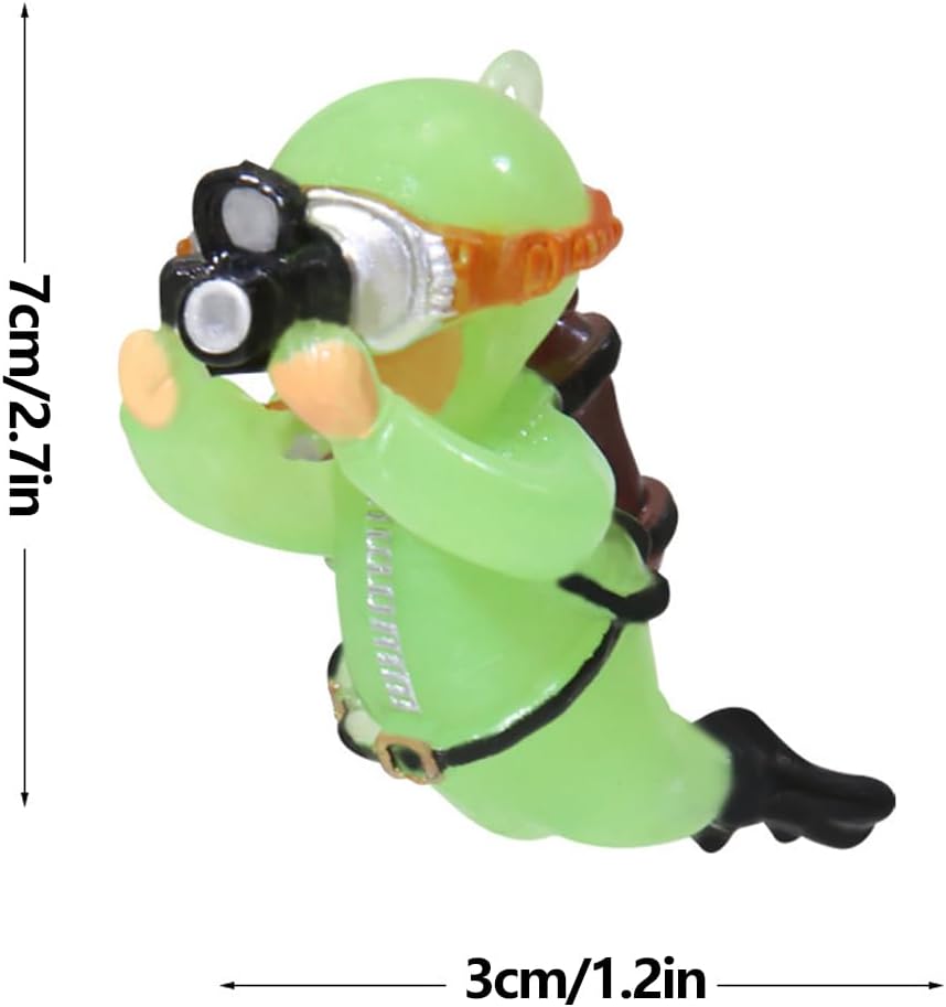2pcs Luminous Floating Fish Decorations, Lovely Diver Fish Accessories, Suitable for All Kinds of Tanks