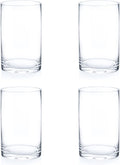 Enova Floral Set of 4 Clear Cylinder Glass Vase, 5W x 8H Inches Round Flowers Vase, Pillar Candle Floating Candle Holders, Floral Glass Vase for Home Office Decor, Wedding Centerpiece
