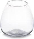 Enova Floral Clear Dome Shaped Terrarium Bowl Glass Vase, H 6.50" W 3.5" L7.5 Clear Round Fish Bowl Flower Vase for Desktop Decor (1 Piece)