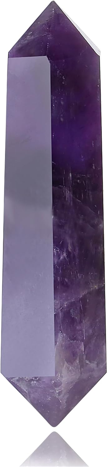 YATOJUZI 3.5" Amethyst Healing Crystals Wand Natural Crystals and Healing Stones Large Hexagonal Amethyst Crystal Points for Meditation Divination Reiki Energy Balancing 1PCS