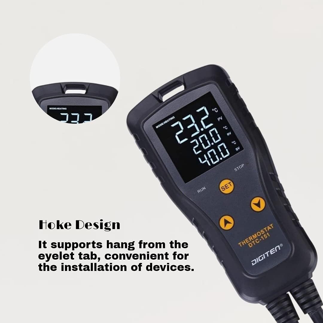 DIGITEN DTC151 Temperature Controller Plug-in Thermostat Cooling Heating Temperature Controller Outlet GreenhouseThermostat for Germination Incubation Homebrewing