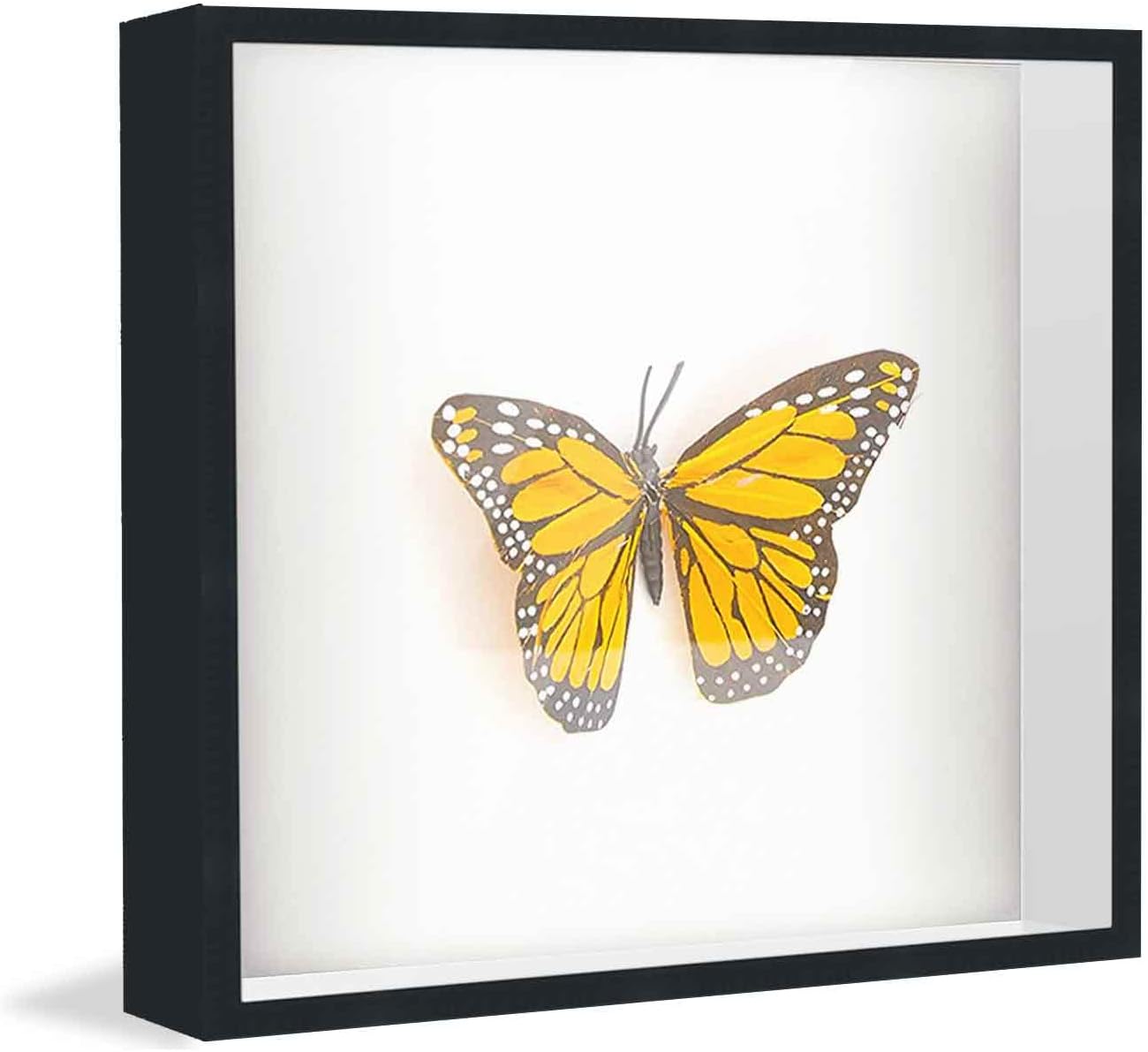 25x25 Shadow Box Frame Black | 1 Inch Deep Solid Wood Shadowbox Display Frame | UV Resistant Acrylic Plexiglass, Acid Free Backing, and Hanging Hardware | Dugan Picture Frame Style