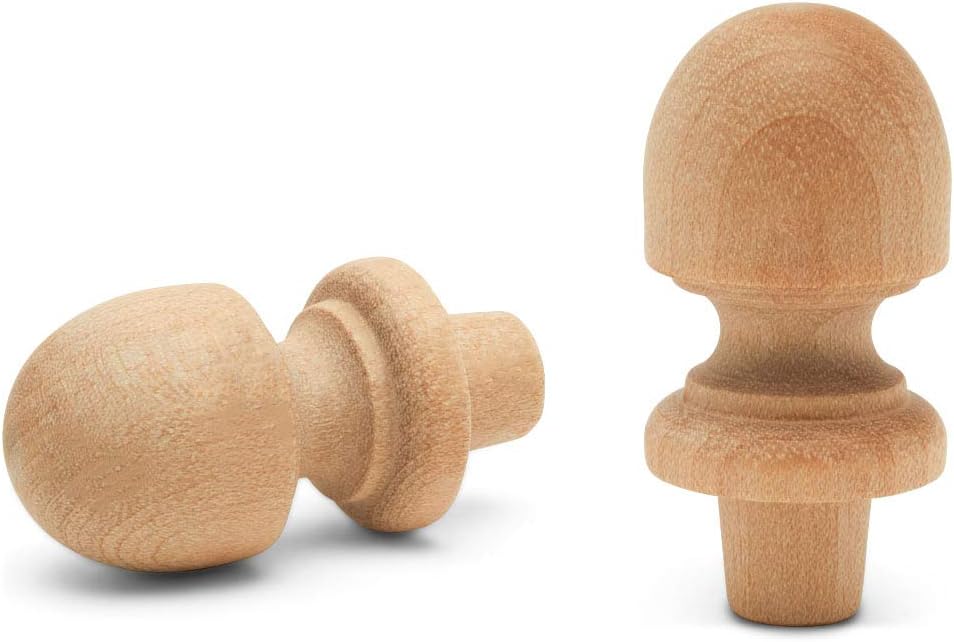Small Wood Finials, 1-1/2 inch Wooden Finials for Crafting, DIY Dcor, and Wooden Finial Crafts, Pack of 50, by Woodpeckers