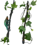 BNOSDM Reptile Climbing Branch Flexible Bend-A-Branch Jungle Vines Terrarium Plant Decoration with Suction Cup for Crested Gecko Chameleon Gecko Snake Tree Frog 2PCS