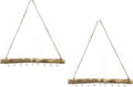 2 Pcs Decorative Floating Wall Shelves Coat Hooks Driftwood Branch Hook Branch Hanger Rack for Keys Hats Entryway (9 Hook)
