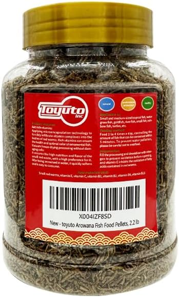 Premium Freeze-Dried Krill & Shrimp Mix - Ideal for Arowana, Koi, Tropical Cichlids, and Turtles - High-Protein Floating Aquarium Food (Dried Bloodworms-500ml)