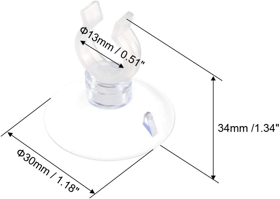 uxcell Aquarium Suction Cup Clips Airline Tube Holders Clamps for Fish Tank Clear 13mm 12Pcs