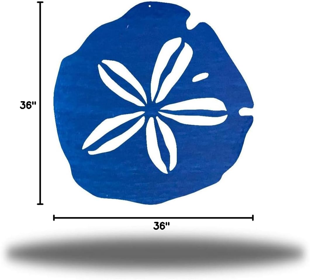 Riverside Designs Coastal Sand Dollar Ocean Beach Metal Art Steel Wall Decor (36", Blue)