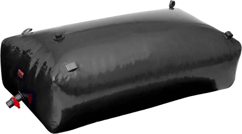 VEVOR 1000L/264 Gallon Water Storage Bladder, RV Water Tank, 1000D PVC Collapsible Water Storage Containers, Large Capacity Soft Water Bag, Portable Water Bladder,Camping,Emergency Water Supply