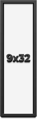 9x32 Shadow Box Frame Black | 1 Inch Deep Solid Wood Shadowbox Display Frame | UV Resistant Acrylic Plexiglass, Acid Free Backing, and Hanging Hardware | Dugan Picture Frame Style