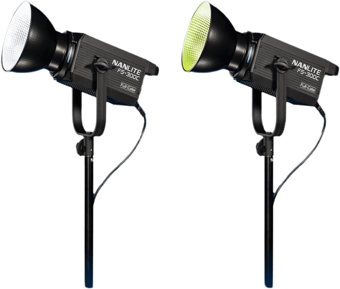 NANLITE FS-300C 300w RGB Studio Spotlight, 2700K-7500K, APP Control,Led Video Light Bowens Mount for Photography, Videography,Live Streamer,Content Creation