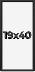 19x40 Shadow Box Frame Black | 1 Inch Deep Solid Wood Shadowbox Display Frame | UV Resistant Acrylic Plexiglass, Acid Free Backing, and Hanging Hardware | Dugan Picture Frame Style