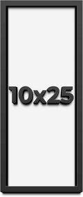 10x25 Shadow Box Frame Black | 1 Inch Deep Solid Wood Shadowbox Display Frame | UV Resistant Acrylic Plexiglass, Acid Free Backing, and Hanging Hardware | Dugan Picture Frame Style
