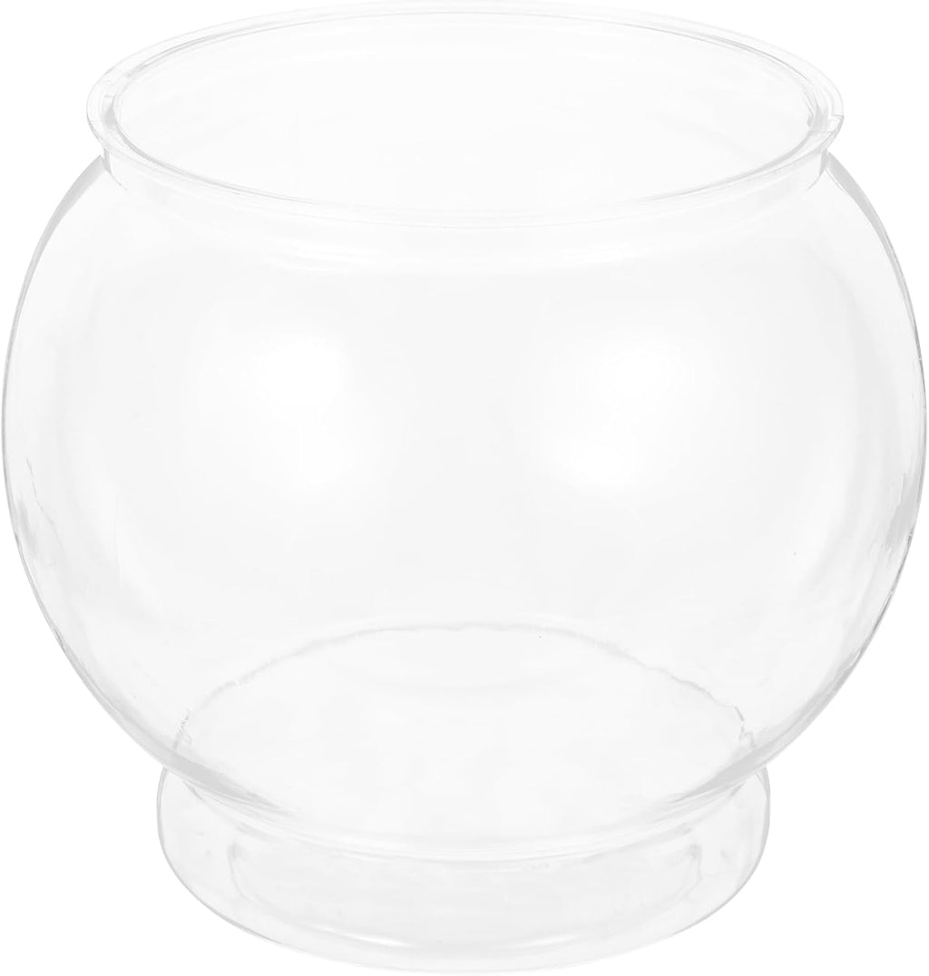 POPETPOP Plastic Fish Bowls Round Aquarium Clear Fish Keeper Fishbowl Vase Pot for Wedding Party Event Christmas Holiday Home Decor 18cm