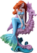 Aquarium Ornament - Seahorse Mermaid Decorations,Fish Tank Supplies Accessories,Mermaid Gifts for Girls, Mediterranean Princess Statue Home Decoration