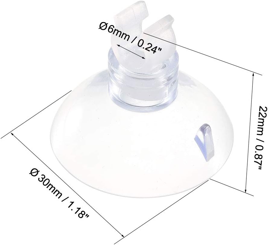 uxcell Aquarium Suction Cup Clips Airline Tube Holders Clamps for Fish Tank Clear 6mm 12Pcs