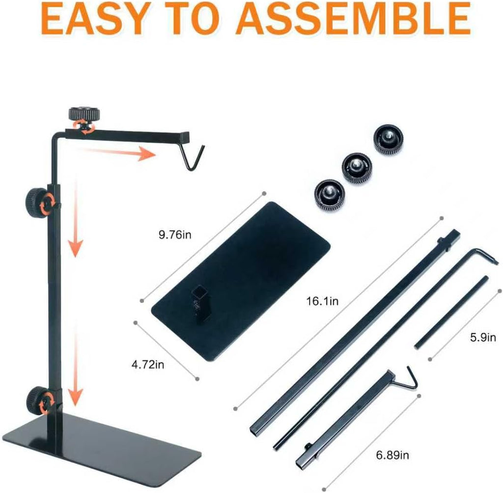 Adjustable Metal Reptile Lamp Stand – Versatile Floor Light Holder for Terrarium Heat Lamps & Dome Shades, Perfect for Glass Reptile Enclosures & Heating Bulbs.