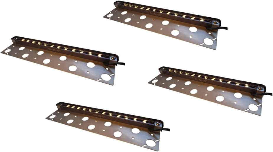 COLOER 13 Inch Aluminum LED Hardscape Lighting, Retaining Wall Lights, Paver Light Low Voltage, 12V AC/DC, 2.5W Outdoor Step Lights, IP65 Waterproof Stair Light Outdoor, 2700K Warm White(4-pack, 201A)