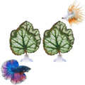 balacoo 2 Pcs Betta Fish Leaf Pad: Aquarium Betta Leaf Hammock with Suction Cup, Simulating Natural Habitat for Beta Resting Spawning Breeding Sleeping (Green)