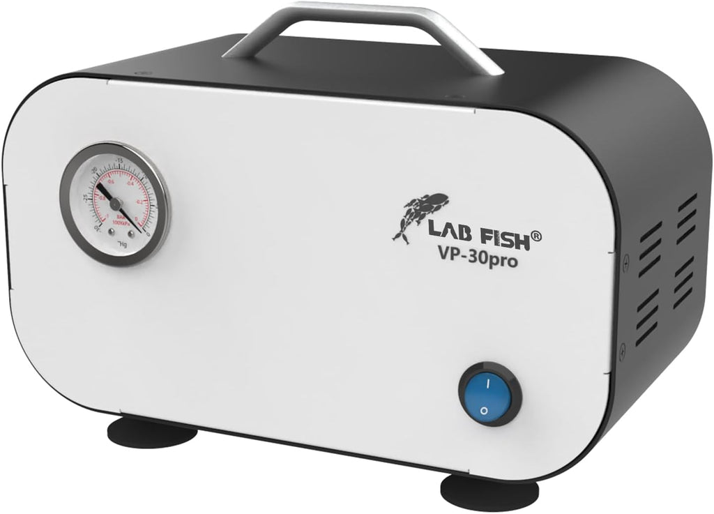 LAB FISH Adjustable Pressure Vacuum Pump Portable Oilless Diaphragm Vacuum Filtration 30L/min & Rubber Tube Positive & Negative Pressure,110V-220V