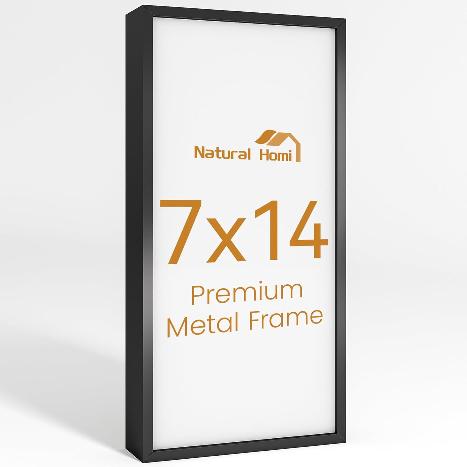 7x14 Aluminum Metal Picture Frame,Tempered Glass Black Photo Frame 7x14 for Family Photo,Posters,Art,Document to Wall Mount Horizontally or Vertically