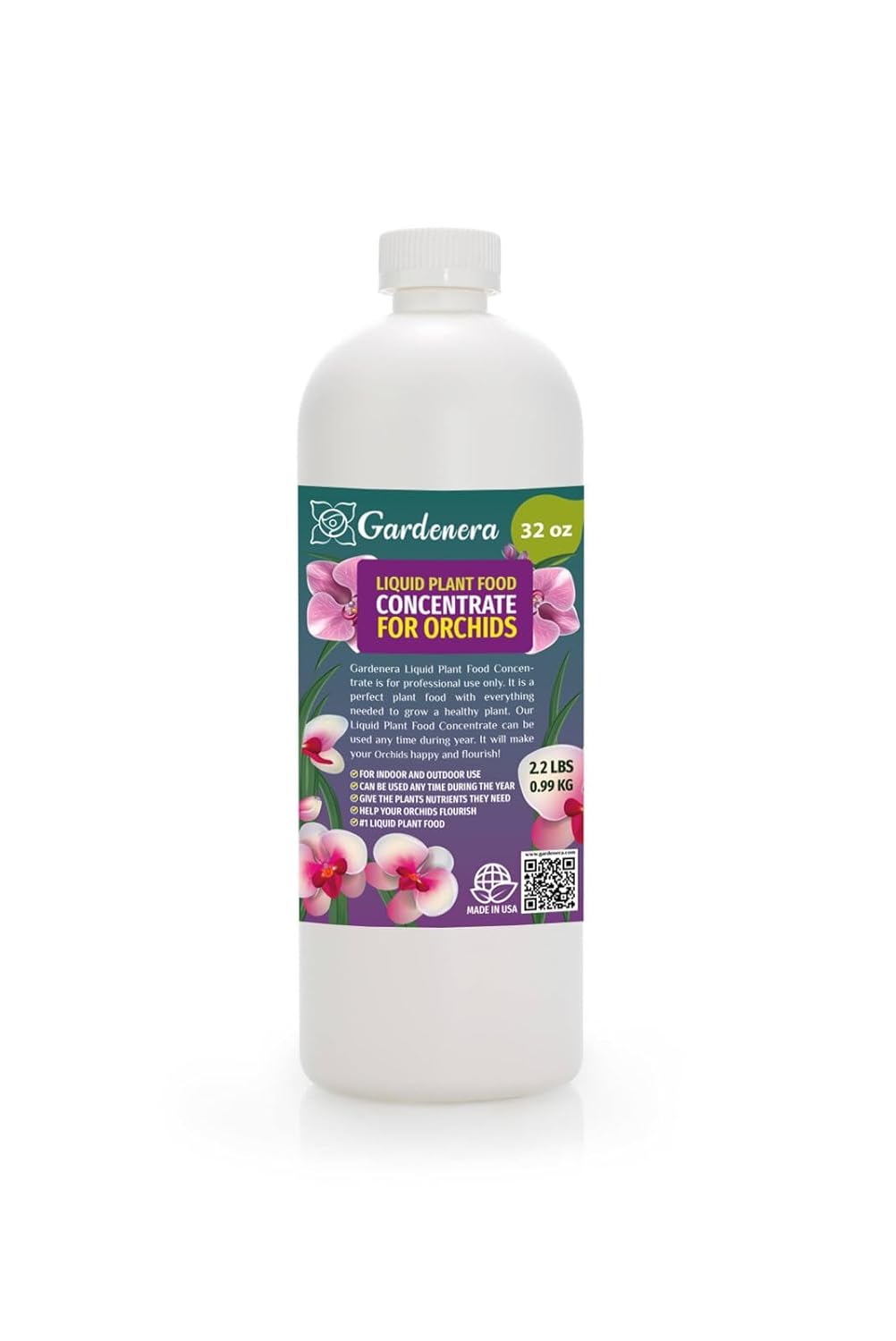 Gardenera Plant Growth Superfood for Orchids with 18 Essential Vitamins & Minerals - Organic Plant Food Fertilizer - Micro-Fungi and Bio-Organisms for Orchid Plant Care & Growth Enhancement - 32oz