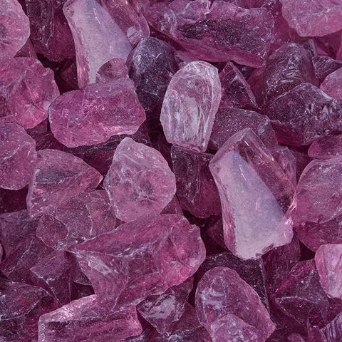Fire Pit Glass - Fire Glass for Fire Pit - Firepit Glass Rock - Glass Stones - Fire Pit Glass Rocks - Gas & Propane Fire Pit & Fireplace Glass (20 Pound, Purple)