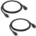 2-Pack 3ft Extension Cord Outdoor 16 SJTW AWG Heavy Duty Power Cord 3 Prong, NEMA 5-15P to NEMA 5-15R, Power Cable for Indoor and Outdoor Use, ETL Listed