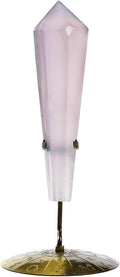 Lavender Fluorite Wand Point Long Healing Crystal Scepter Decorative Stone Reiki Meditation with Display Stand Home Office Decor 0.2-0.4LBS