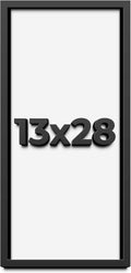 13x28 Shadow Box Frame Black | 1 Inch Deep Solid Wood Shadowbox Display | UV Resistant Acrylic Plexiglass, Acid Free Backing, Hanging Hardware | Dugan Picture Frame Style