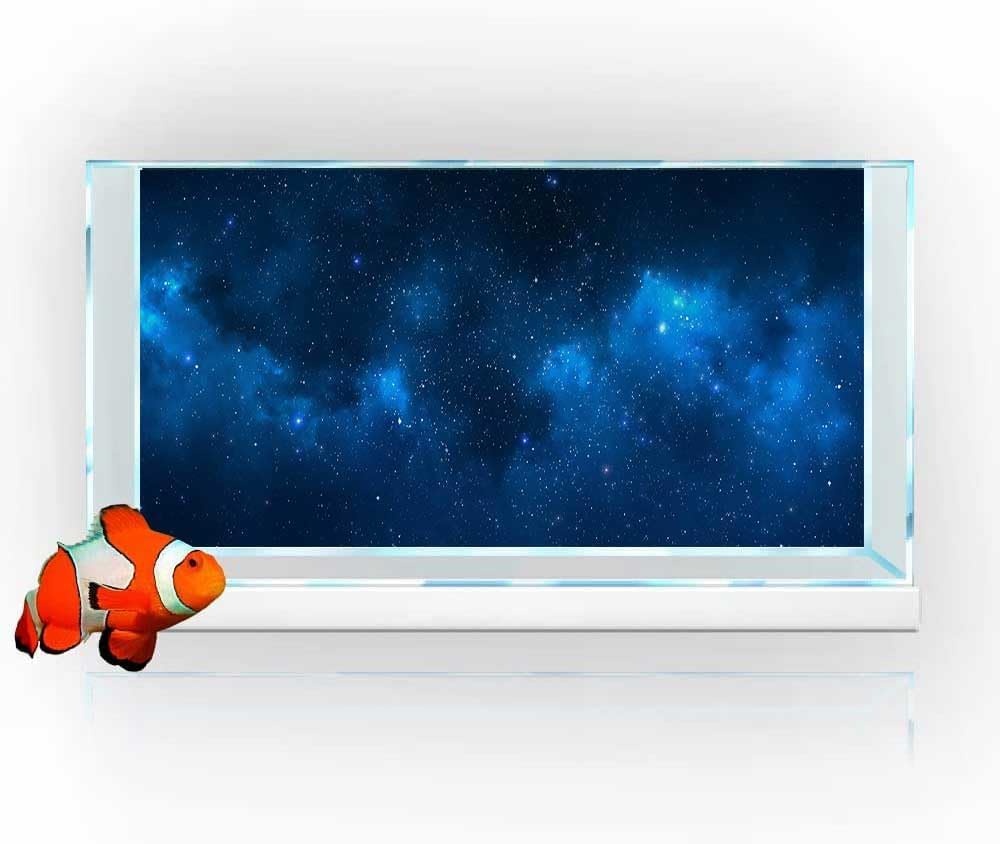 72X18IN Starry Aquarium Background, Art Starry Fish Tank Decorations Background, with 8 EVA Double-Sided Tape