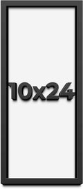 10x24 Shadow Box Frame Black | 1 Inch Deep Solid Wood Shadowbox Display Frame | UV Resistant Acrylic Plexiglass, Acid Free Backing, and Hanging Hardware | Dugan Picture Frame Style