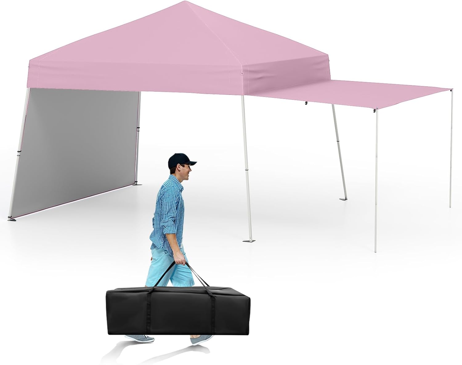 Tangkula 10x9.2 Ft Pop up Canopy with Sidewalls, UPF50+ Outdoor Tent with 8 Stakes, 4 Wind Ropes, Carry Bag, Portable Canopy Tent with Awnings for Camping, Patio, Market
