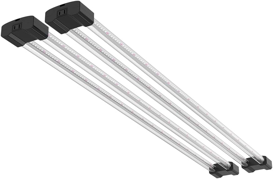 BoostGro LED Grow Light Full Spectrum 5000K Daylight + 660nm Red Linkable Indoor Plant Lighting Fixture Tubes (4FT, 2, Pack)