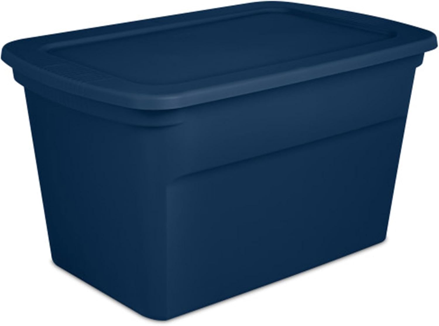 Sterilite 18-Pack Tote, Plastic Storage Bins with Snap Lids, 30 Gallon, Marine Blue - Stackable Home Organizers with In-Molded Handles for Bedroom, Garage, Basement and Attic