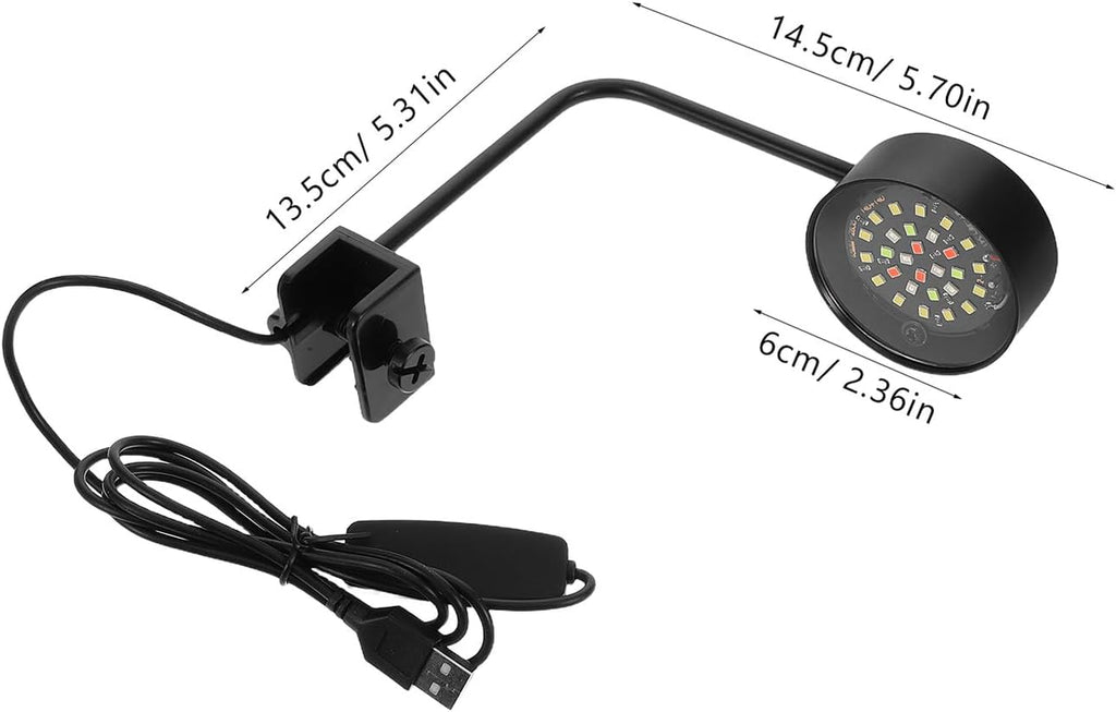 COHEALI Mini Aquarium LED Light USB Powered Small Fish Tank Lamp with Switchable Blue and White Illumination for Versatile Aquarium Lighting